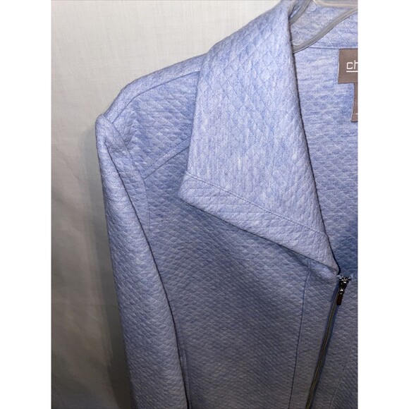 Chicos Quilted Jacket Women’s Size 2 U.S. Large Blue Zip Front Long Sleeve - Picture 5 of 12